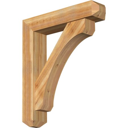 Ekena Millwork Legacy Craftsman Rough Sawn Bracket w/ Offset Brace, Western Red Cedar, 8"W x 38"D x 44"H BKT0806X38X44LEC04RWR